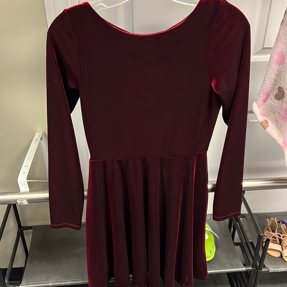 💜Miss Kim Red Velour Dress Size M